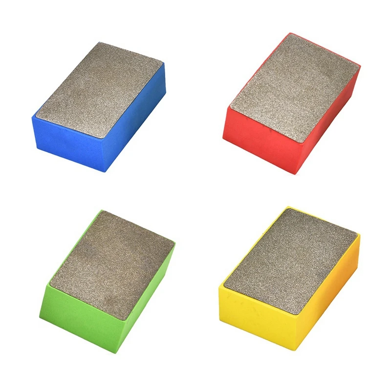 4 PCS Hand Polishing Pads As Shown Tile Glass Abrasive Grinding Block Pad Stone Marble Ceramic Abrasive Sanding Disc Polisher