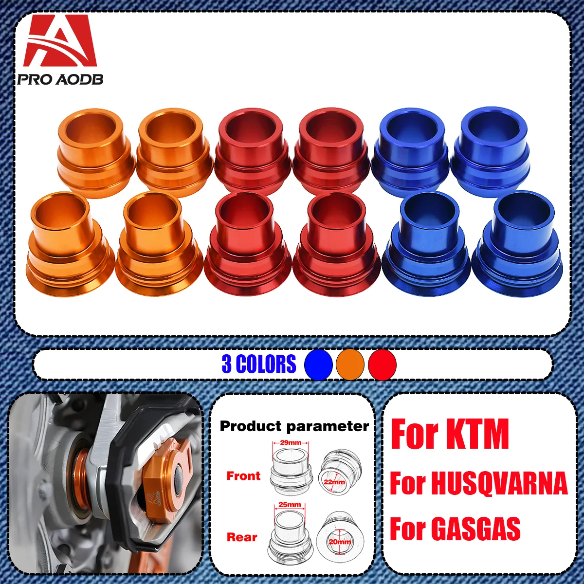 

For KTM EXC EXC-F EXC-W XC-W SMR SX SX-F XC-F TE FE EC 125-530 Motorcycle CNC Front Rear Wheel Axle Hub Spacer Enduro Dirt Bike