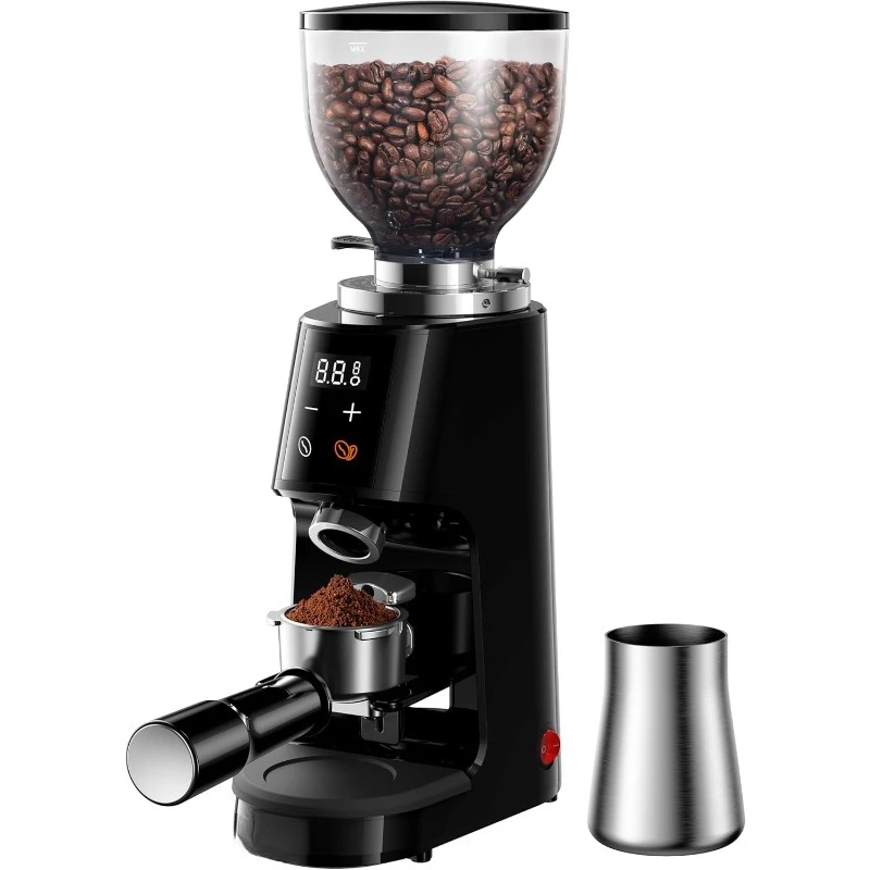 Professional 64mm Burr Coffee Grinder with 100 Grind Settings and All-Metal Chamber, Coffee Bean Grinder with Adjustable