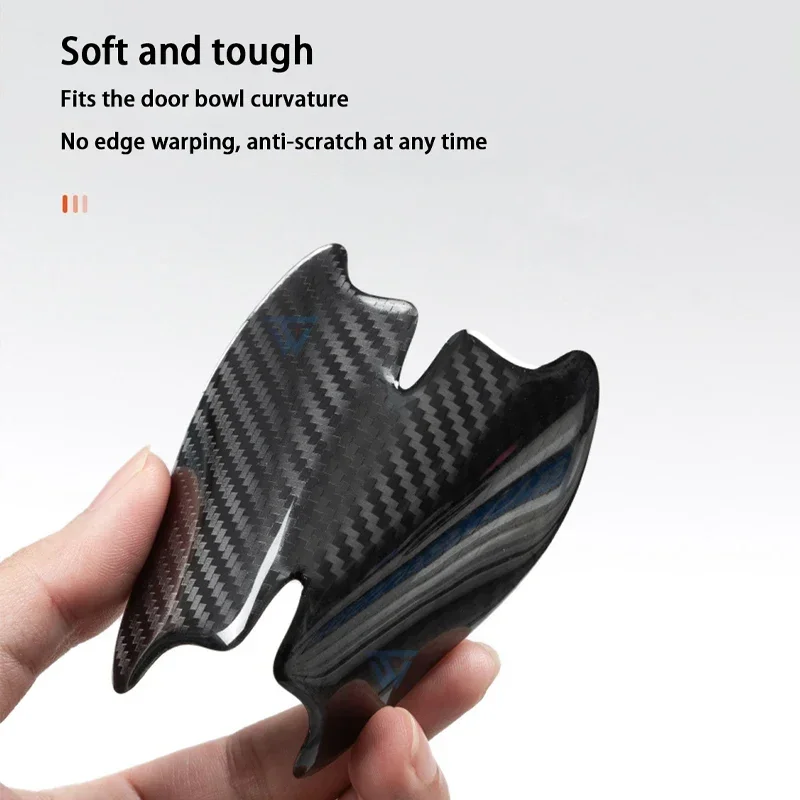 Carbon Fiber Car Door Bowl Handle Protect Stickers For Mercedes Benz AMG GLE GLS GLC GLB A B C E S Class W206 W204 W205 W212