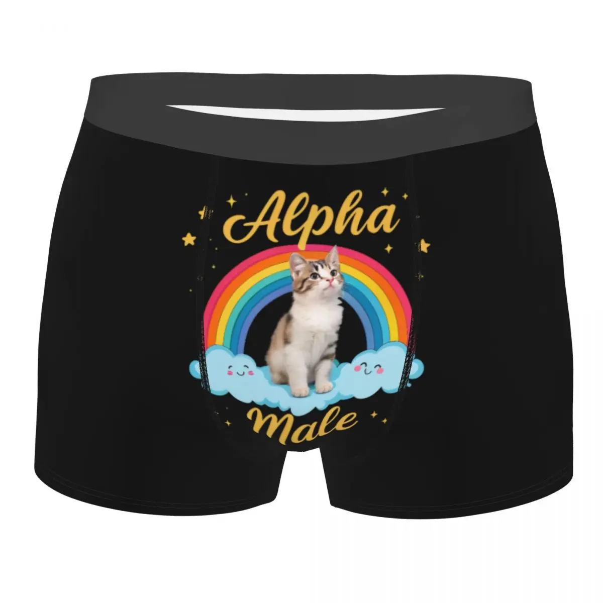 

Custom Funny Alpha Male Cat Boxer Shorts For Homme 3D Print Underwear Panties Briefs Soft Underpants