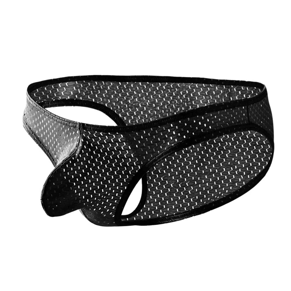 

Men's Panties Fishnet See Through Lingerie Low Waist Trunks Gay Sissy Pouch Briefs Breathable Underwear Man Erotic Knickers
