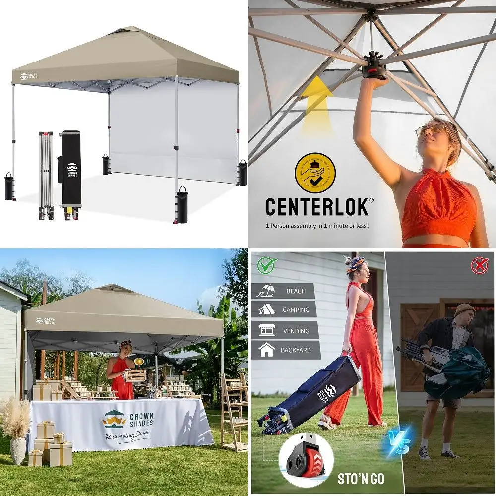 10x20 Pop Up Canopy Tent with 6 Removable Sidewalls, One Push Party Tent Outdoor Waterproof Event Canopy with Air Vent for Part