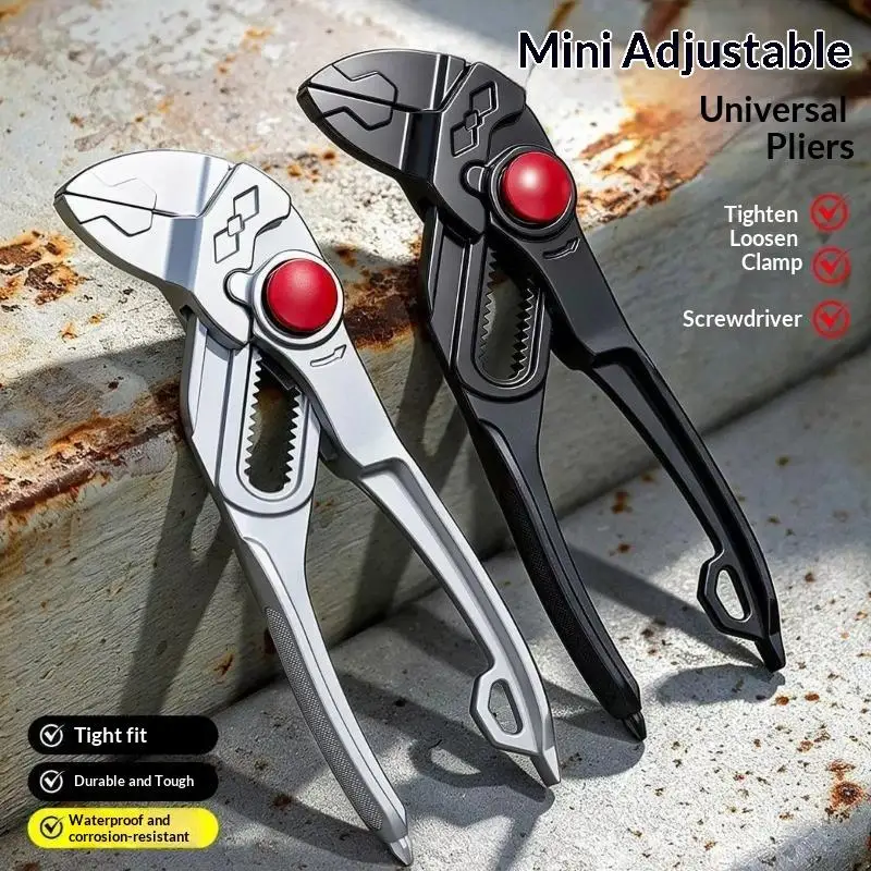 4 Inch Adjustable Water Pump Pliers Mini Multifunctional Anti-slip Plumbing Pipe Wrench for Home Plumbing Repair DIY Tasks