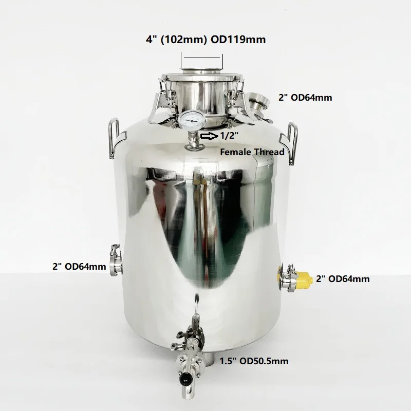 Imagem -02 - Tanque do para a Caldeira da Destilação Tanque 110l Tanque do Brew Tanque da Destilaria 304 Aço Inoxidável