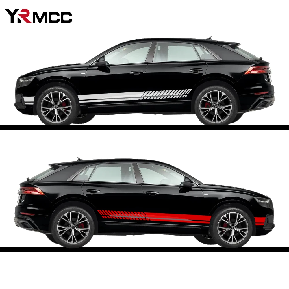 

Car Waist Side Skirt Decoration Stickers Waterproof Sports Styling Vinyl Decoration Double Sided Tape Decals for Car Accessories