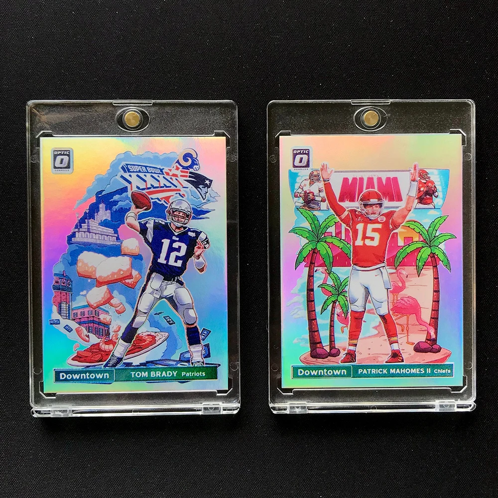 PANINI football DIY Brady Mahomes kaboom downtowm Laser rainbow signature foil collectible card Boy Christmas birthday present