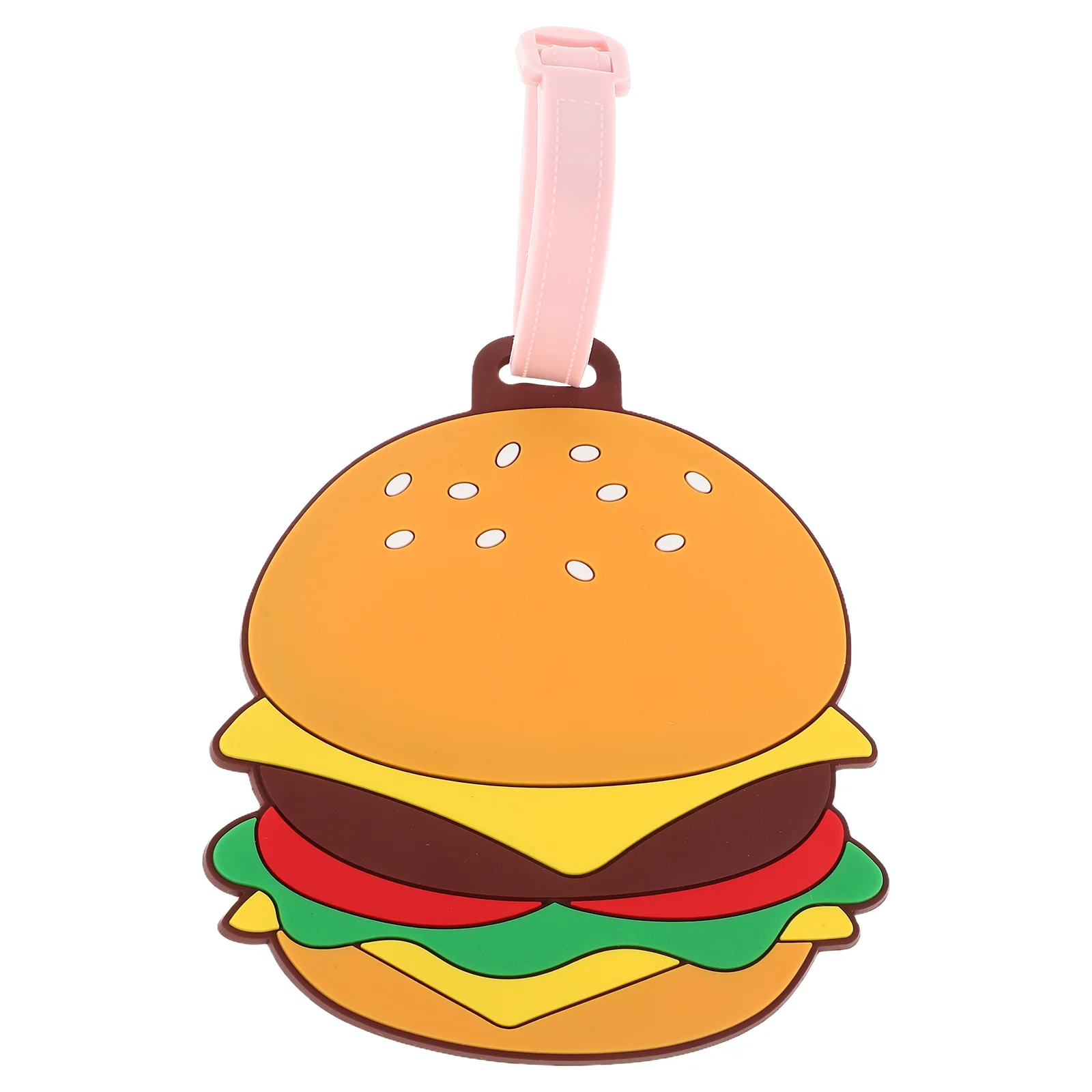 Cute Cartoon Hamburger Luggage Tag for Travel PVC Suitcase Bag Label Kids Backpack Accessory Plastic Travel Essential