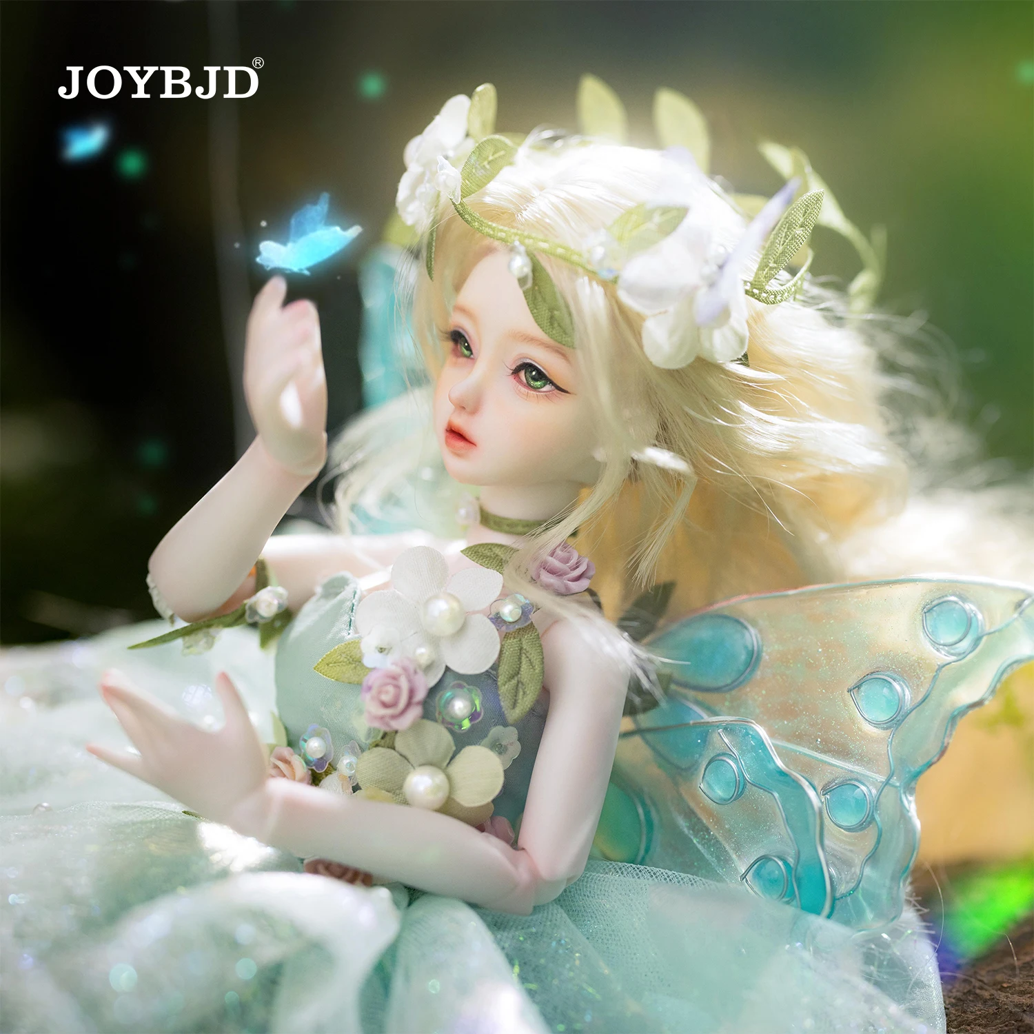 

Fantasy Angel Bjd 1/6 Firefly B FullSet with Wings Forest Green Sprite of The Enchanted Woodland Resin Ball Jointed Doll