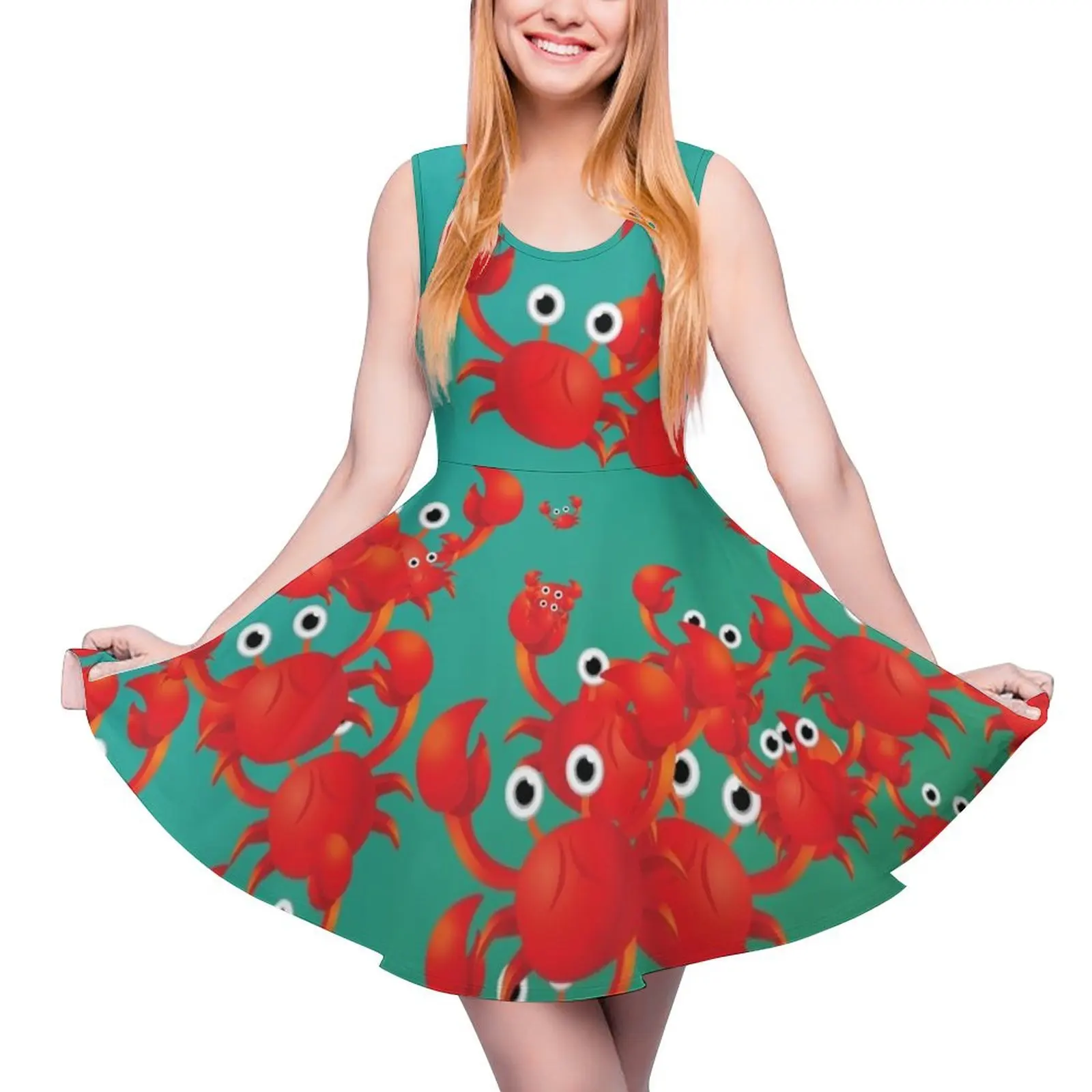 

Crab world Sleeveless Dress elegant party dress for women 2024 prom dress Women"s summer skirt