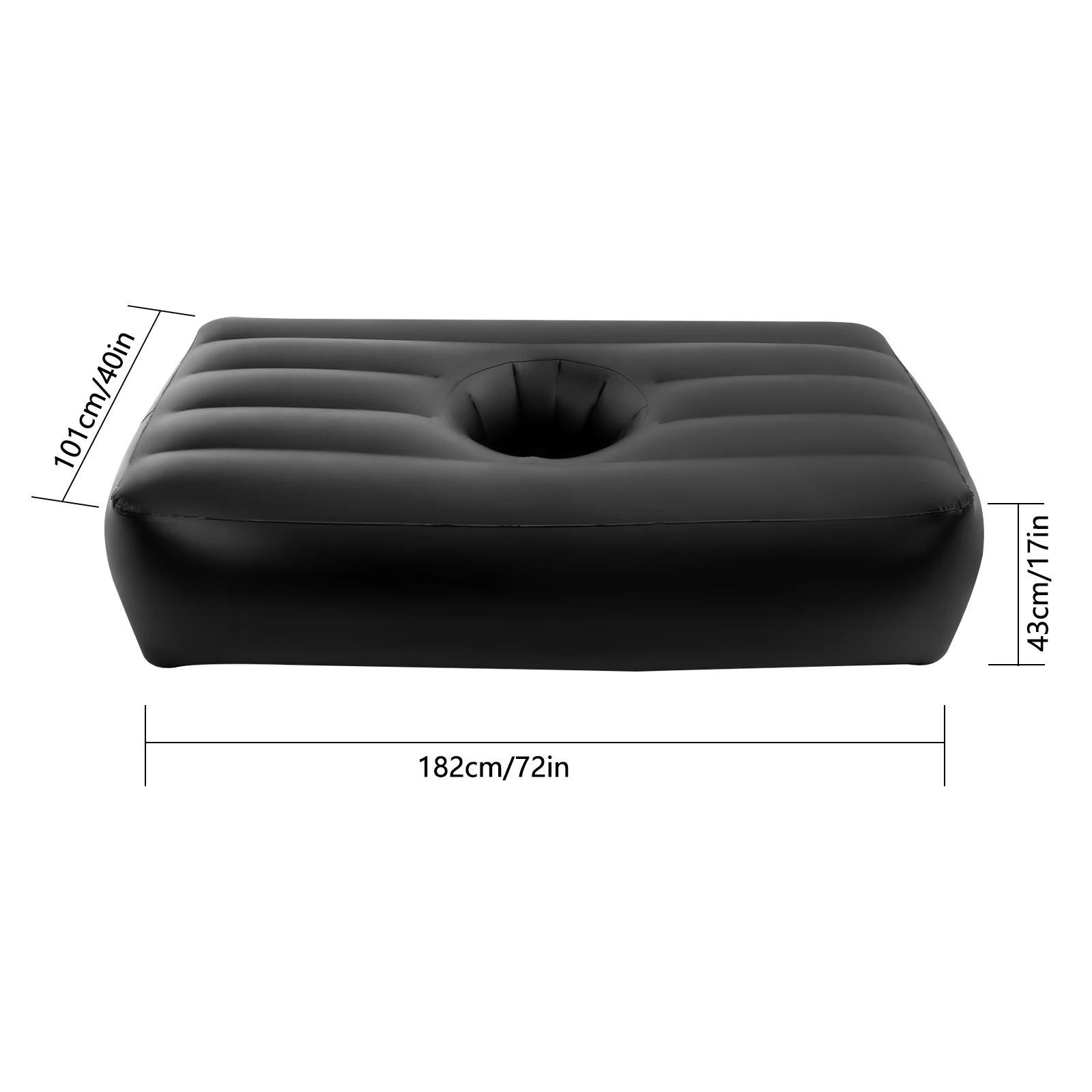 Post Surgery Recovery Bed with Hole, PVC Inflatable Bed, Inflatable Bed, PVC Air Bed Inflatable Mattress - Black