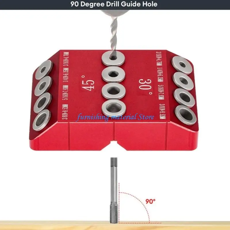 Y5GD Drill Guide Jig 4 Size Drill Jig for Angled 30 45 90 Holes Drill Guide Jig for Railing Deck Post Portable