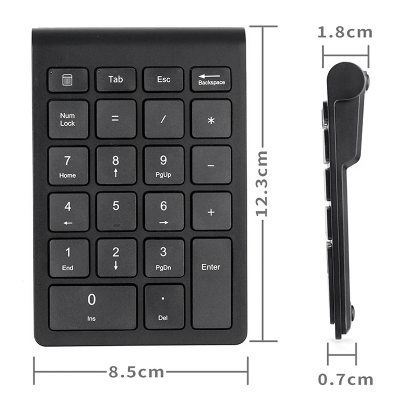 22Keys Numeric Keyboard 2.4G Wireless Mini Portable Ergonomic Digital Numpad With USB Receiver  For Office Laptop