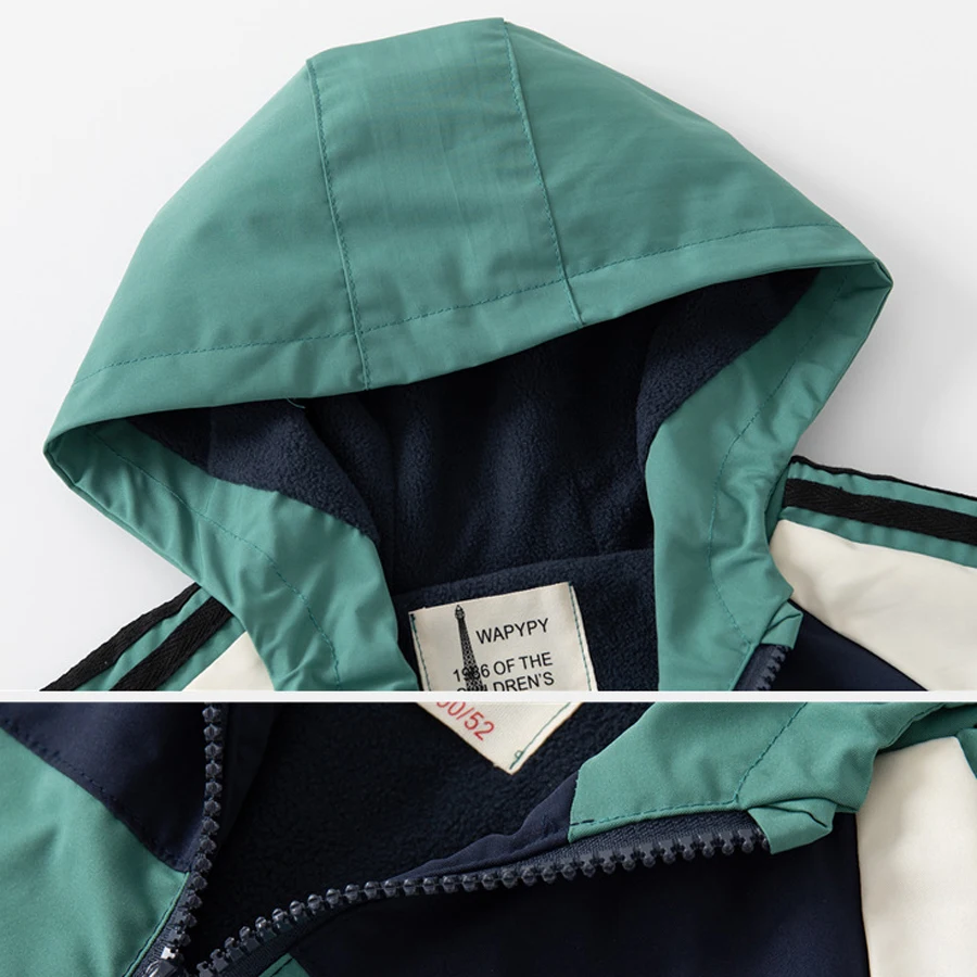 IYEAL Baby Boys Clothes Fleece Hooded Patchwork Windbreaker Outerwear Baby Clothing for 1-7 Years Kids Toddler Boys Jacket Coats