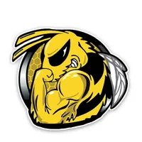 3D Hornet Car Sticker Set - Glossy Vinyl Auto Decals with Air Release Tech, No Residue Removal for Bumper/Window/Tailgate