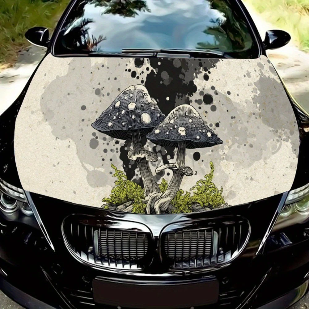 

Mushroom in Art,Car Hood Decal, Self-Adhesive Waterproof PVC Car hood Sticker,Car Decoration Scratch Resistant Sticker Protectio