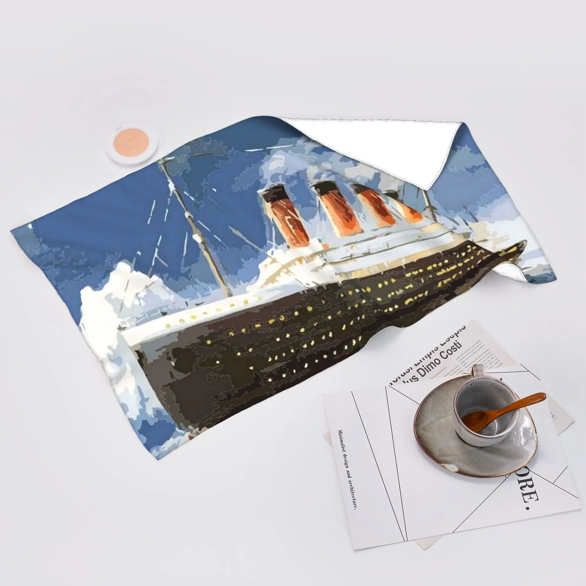 Custom The most popular ship of all times, Titanic. Soft Face Towel Quick Dry Pool Bath Cotton Towels Breathable