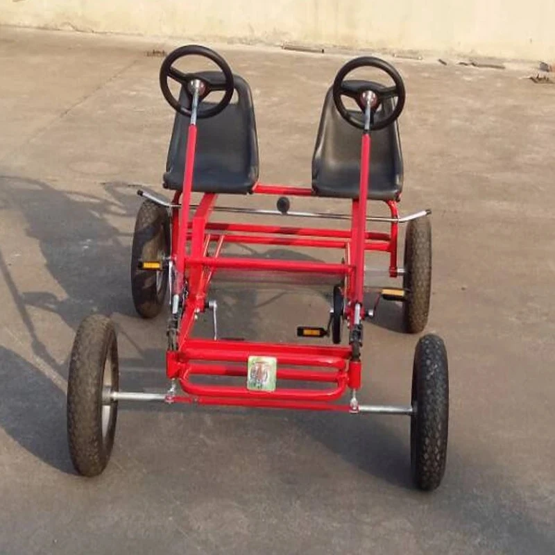 

Low Lnvestment Business Four Wheel Heavy Duty Double Seat Adult Go Carts with Bicycle Pedals
