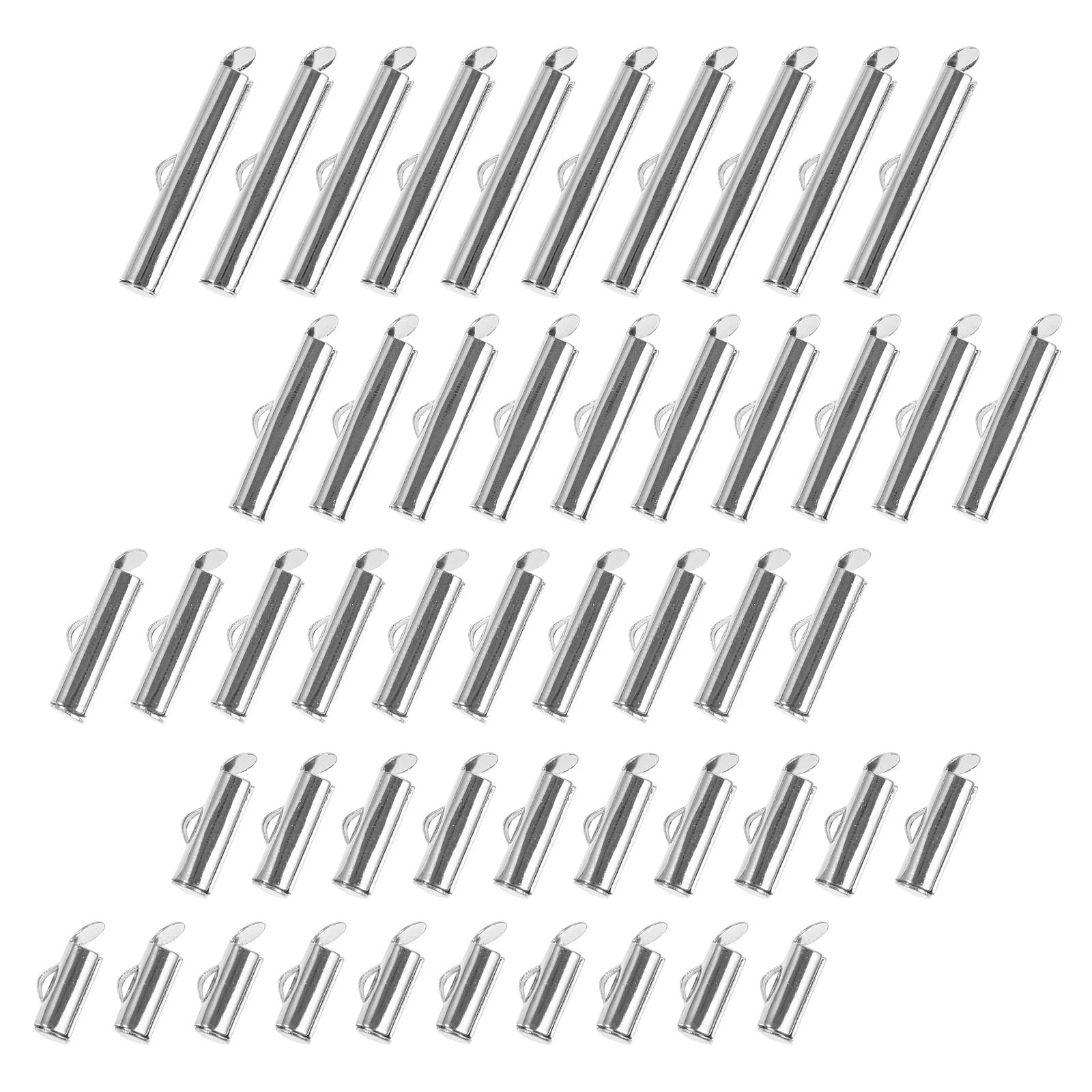 

Sliding End Clasps Beading Tubes Slider Locket Caps Cord DIY Accessories Tube Clasp Jewelry Parts Secure Connection Metal