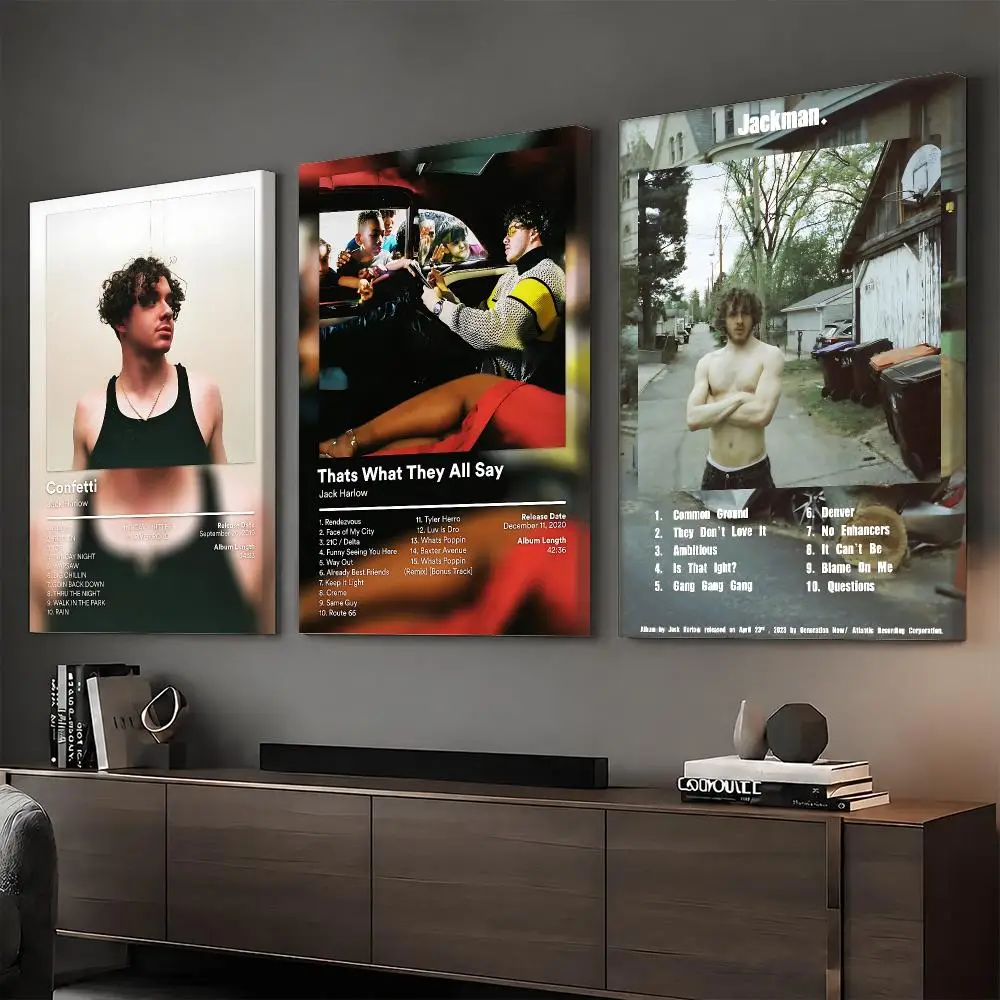 J-Jack Harlow Rapper Album Painting Calligraphy HD Modern Style Inner Frame Canvas Poster Bedroom Room Hallway Wall Art Decor