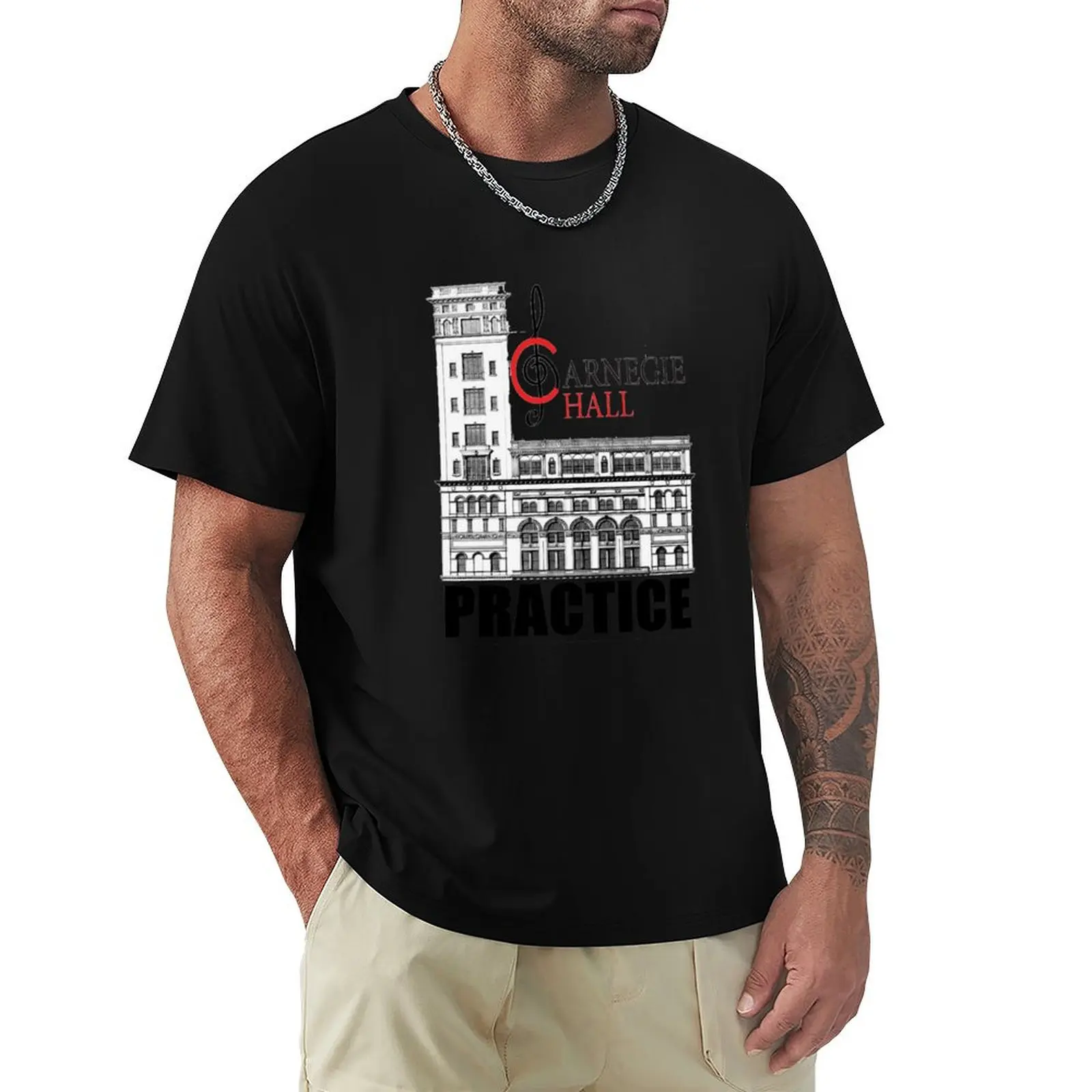 How do you get to Carnegie Hall? Practice. T-Shirt Large Size Loose Casual Tee