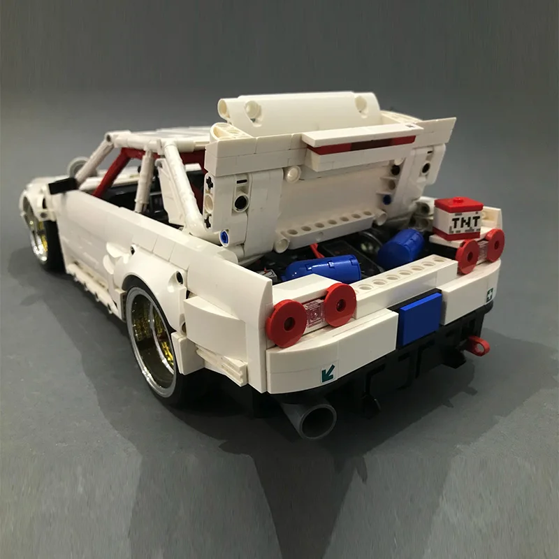 スピードハイパーカーモデルMOCビルディングブリックGT-R R32トップティアスポーツカーモジュラーテクノロジーギフトホリデー組み立て子供用おもちゃスーツ