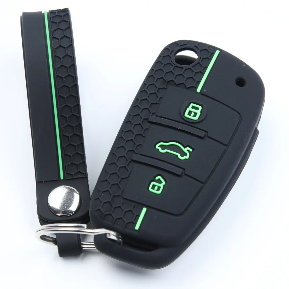 Hot 2026 Silicone Key Case Cover Shell for Audi A4 B7 A6 C6 4f 8v A3 8p A1 A3 Accessories Auto Remote Key Holder 3 Button Jacket