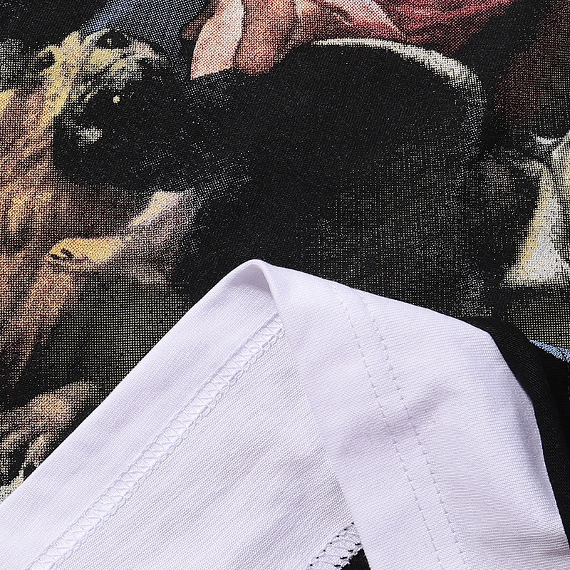 RoughPlay Langarm Vintage Print American Street High-Street Trend Mode Fake Zweiteiler Unisex Langarm T-Shirt