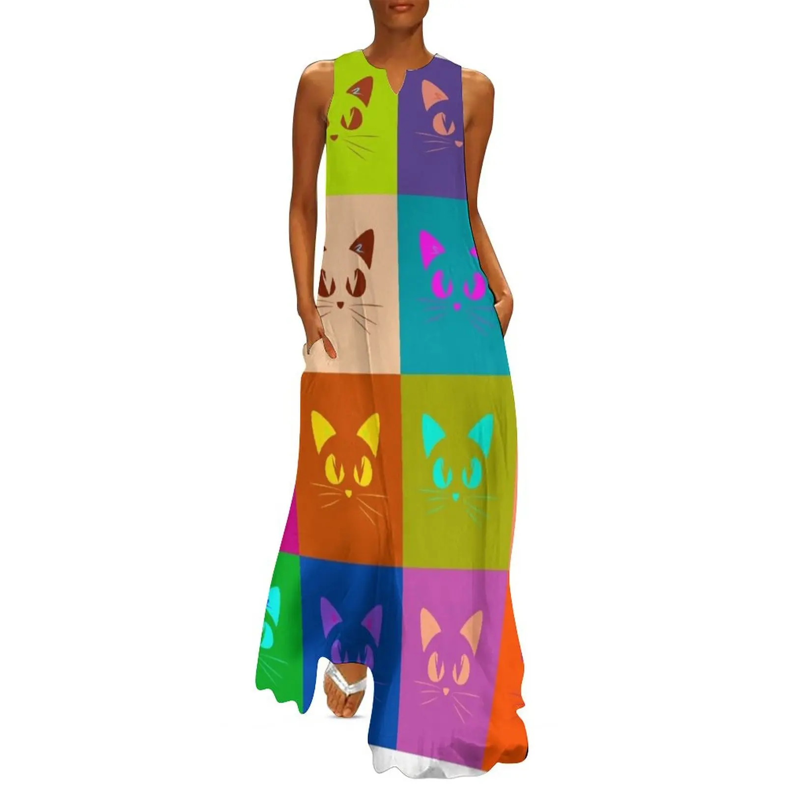 

cats pop art andy warhol style - best seller Long Dress women dresses Dress