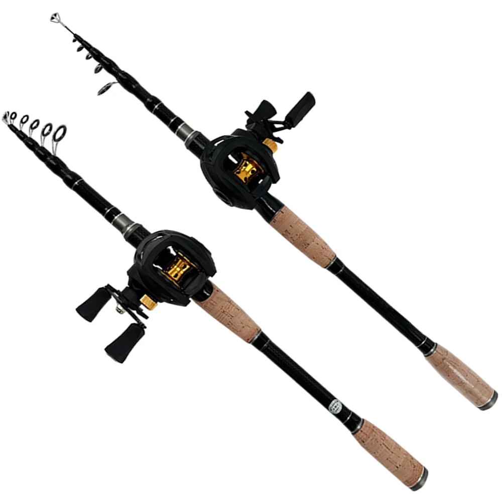 

Baitcasting Lure Fishing Rod and Reel Combo Top Quality Telescopic Carbon Fiber Hand Pole 2000-4000 Series Reels Set 1.8m-2.4m