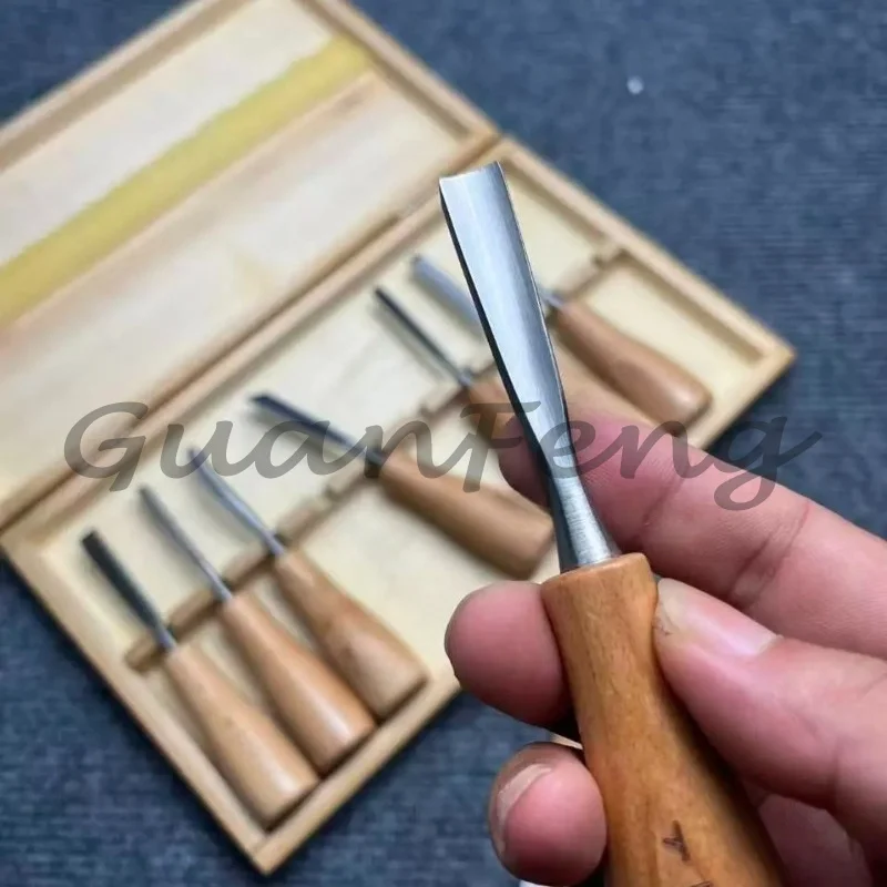 Woodworking knife 10-piece set of rare hand-engraving tools
