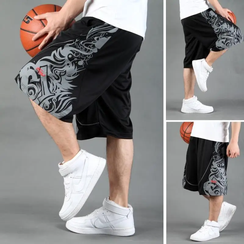 Cropped Pants Fat Sports Shorts Men\'s Loose Extra-large Basketball Shorts Cropped Pants