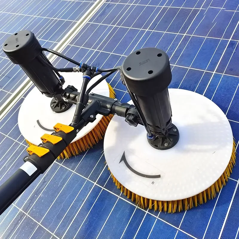 For Solar Panel Cleaning Brush Rotating Roller Water Fed Wiper Accessories Home Garden Roof Maintenance Tool Kit