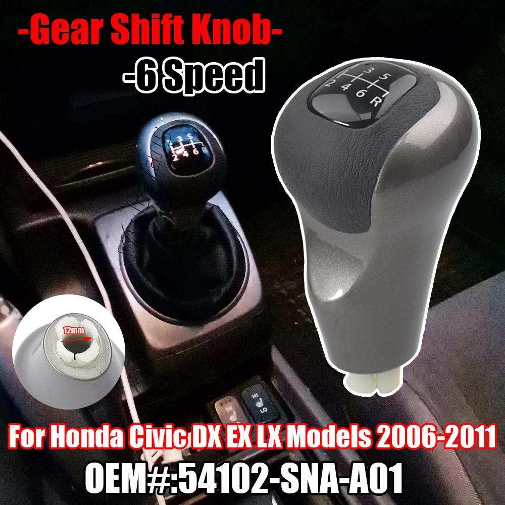 Car Hand Speed Gear Shift Knob Pen For Honda Civic DX EX LX 2006 2007 2008 2009 2010 2011