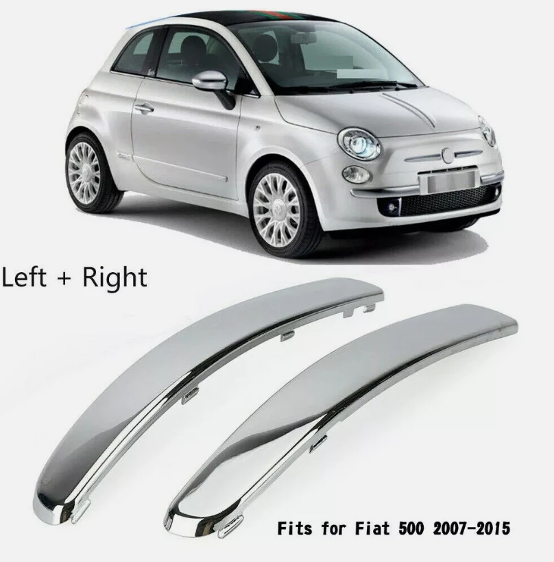 

For Fiat 500 2007-2015 735455056Chrome Silver Chromium Styling Bumper Lower Trim Cover New Auto Front Bumper Lower Trim Moulding