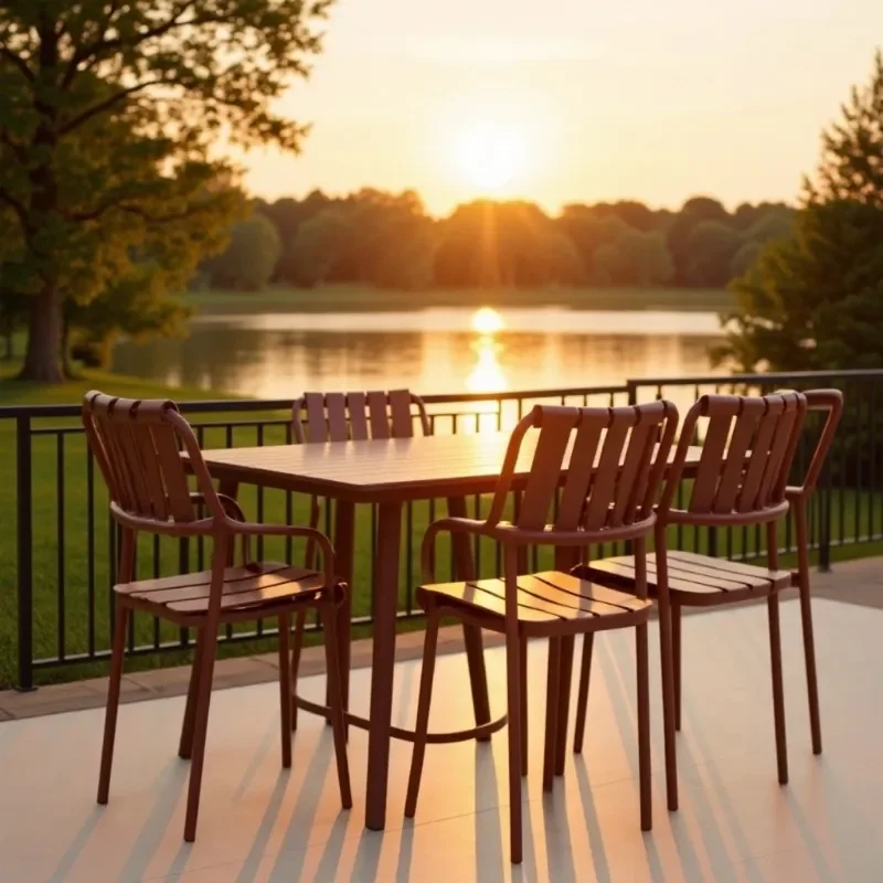Modern Outdoor Cafe Leisure Chair and Table Set for Balcony Courtyard Milk Tea Shop Negotiation Dining Furniture