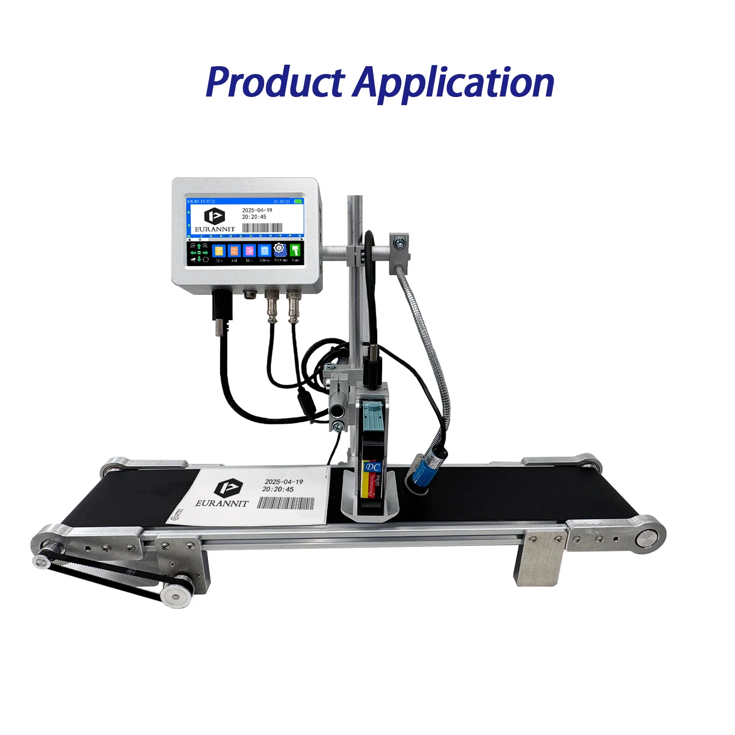 EURANNIT 60CM Wide MINI Conveyor Belt Aluminum Alloy Adjustable Speed Conveyor Belt Thermal Inkjet Printer Conveyor Accessories