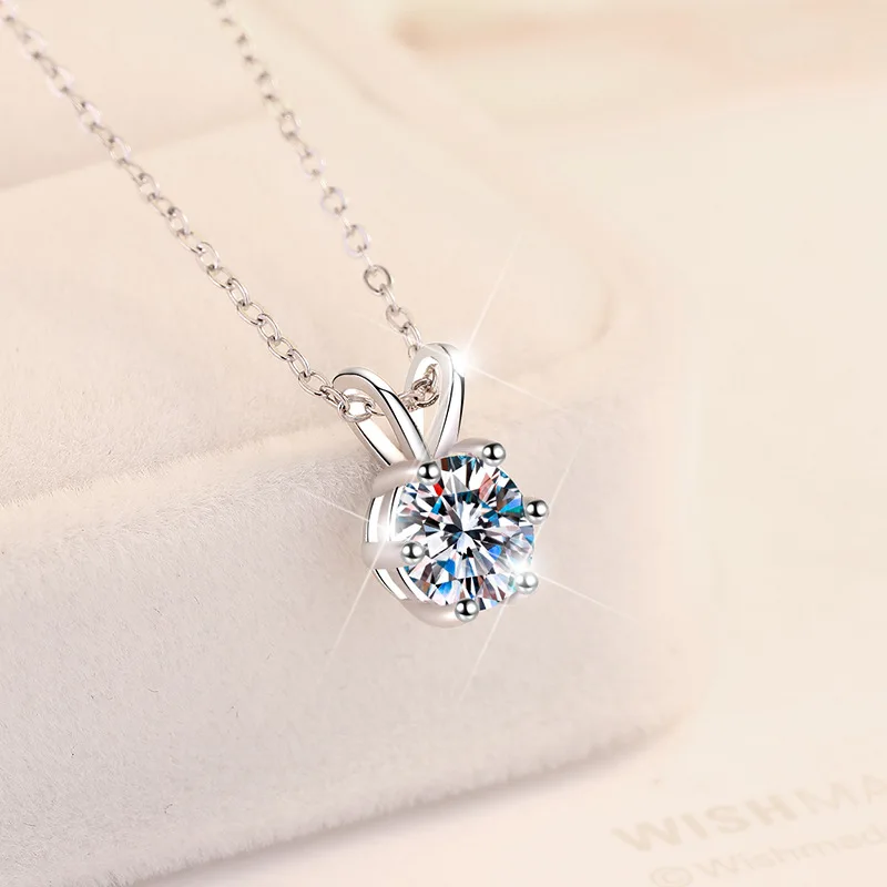 

1ct D Color Moissanite Diamond Top Quality 18K Gold Plated Pendant Necklace 925 Sterling With GRA Fine Jewelry Gifts Wholesale