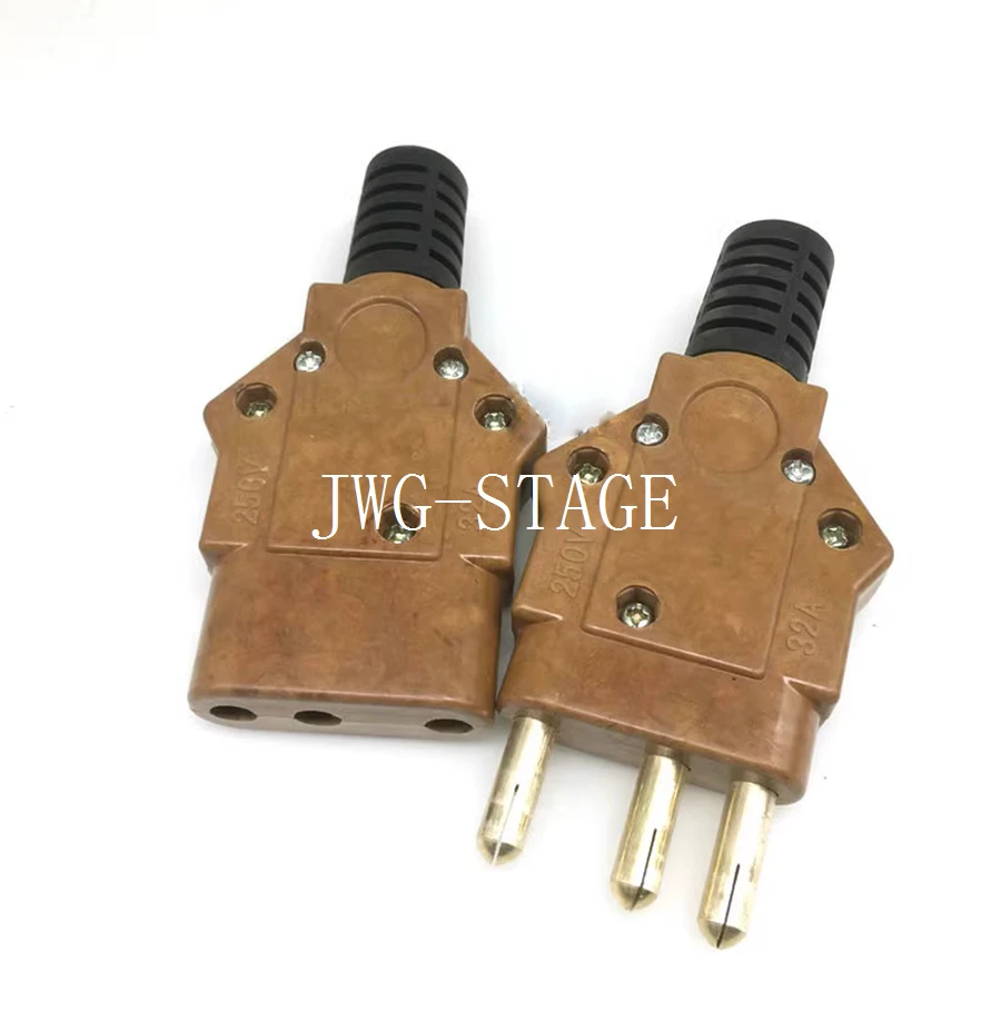 Power Box 32A Bakelite Plug Crimping Socket Cable Connector Led Handkerchief Lamp Stage Lighting Audio Connector
