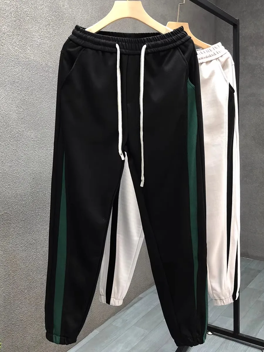 

Молодежные повседневные брюки для мужчин, весенне-осенние, спортивные, свободного кроя, удобные леггинсы, модные, трендовые, со средней талией