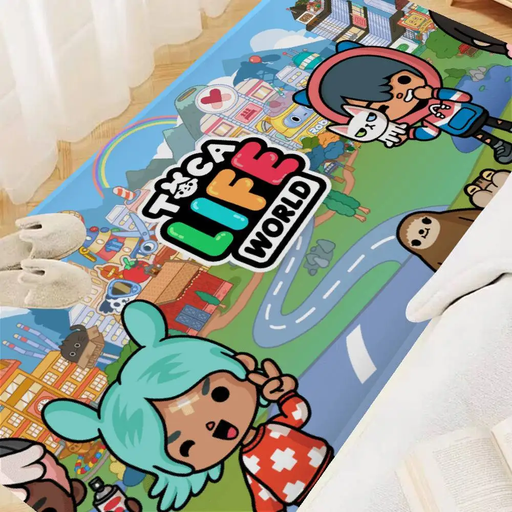Toca Boca Toca Life World Bathroom Mat Non-Slip Laundry Room Mat Laundry Decor Balcony Child Living Room Toilet Rug