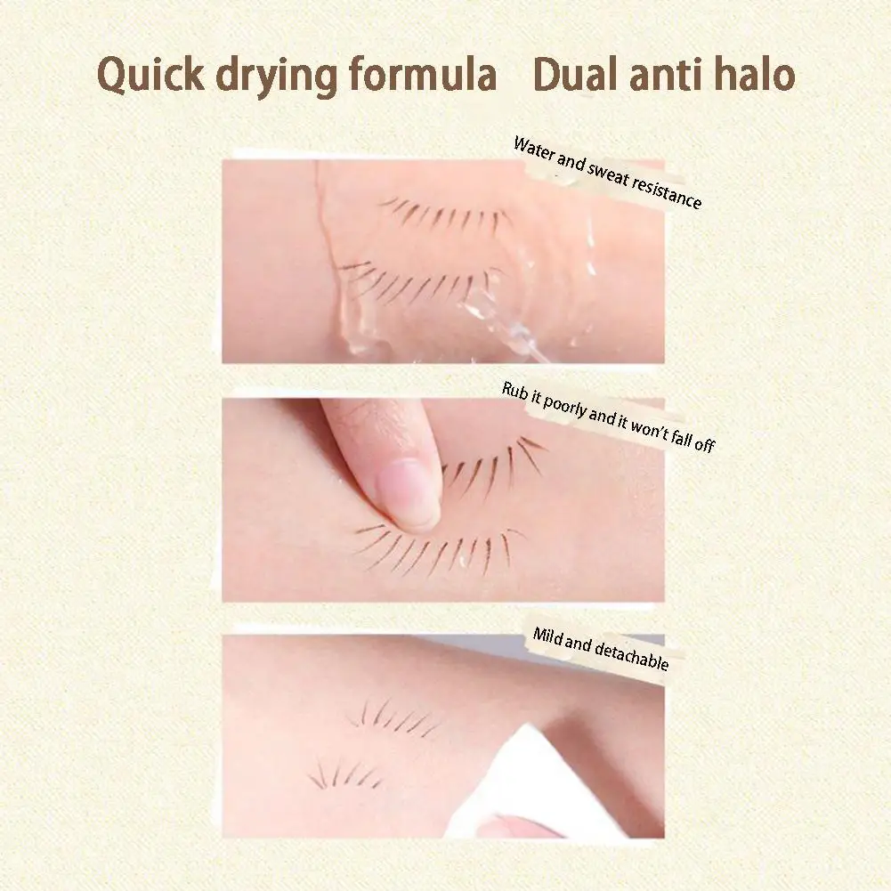 Penna per sopracciglia impermeabile Ultra sottile da 0.01mm doppia punta trucco liquido ciglia matita per la fioritura inferiore Eyeliner non resistente al sudore B7k0