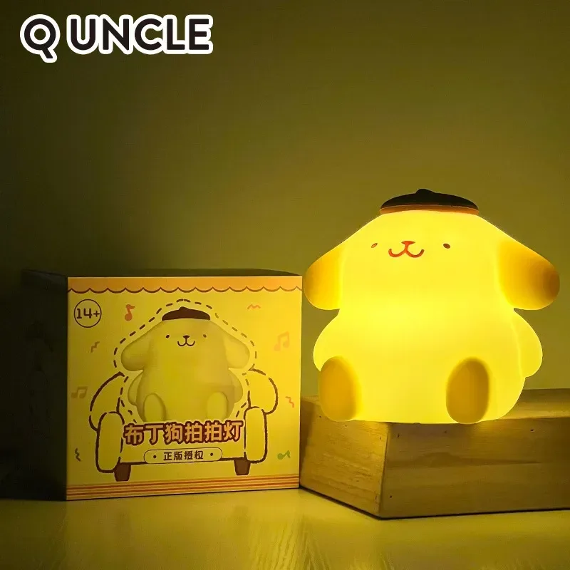 Anime Sanrio New Hangyodon Clown Fish Hanton Pat Pat Night Light Kawaii Pom Pom Purin Night Lamp Room Decor Gifts For Girls Gift