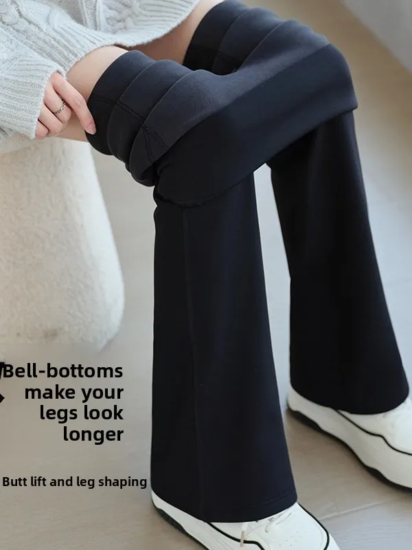 

Women's Fitn Yoga Pants arkskin Bootcut Thiened Fce High Waist Butt Lifting a Elastic Long Trousers