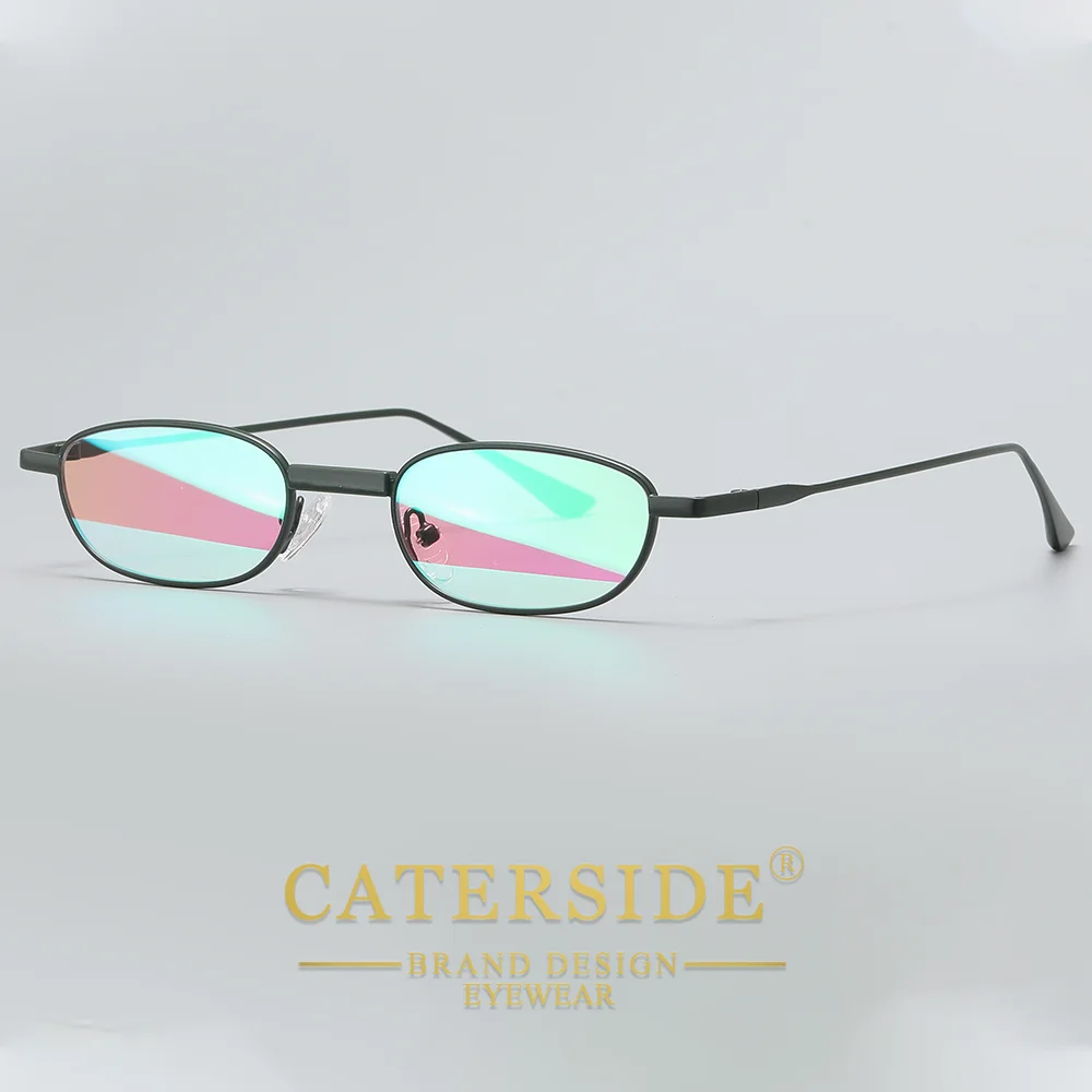 CATERSIDE Herren Hip-Hop-Sonnenbrille, Premium-Metall, kleiner Rahmen, Damen-Reise-, Business-, Party-, Urlaubsgeschenk, Dekorative Brille, UV400 – Detail 15