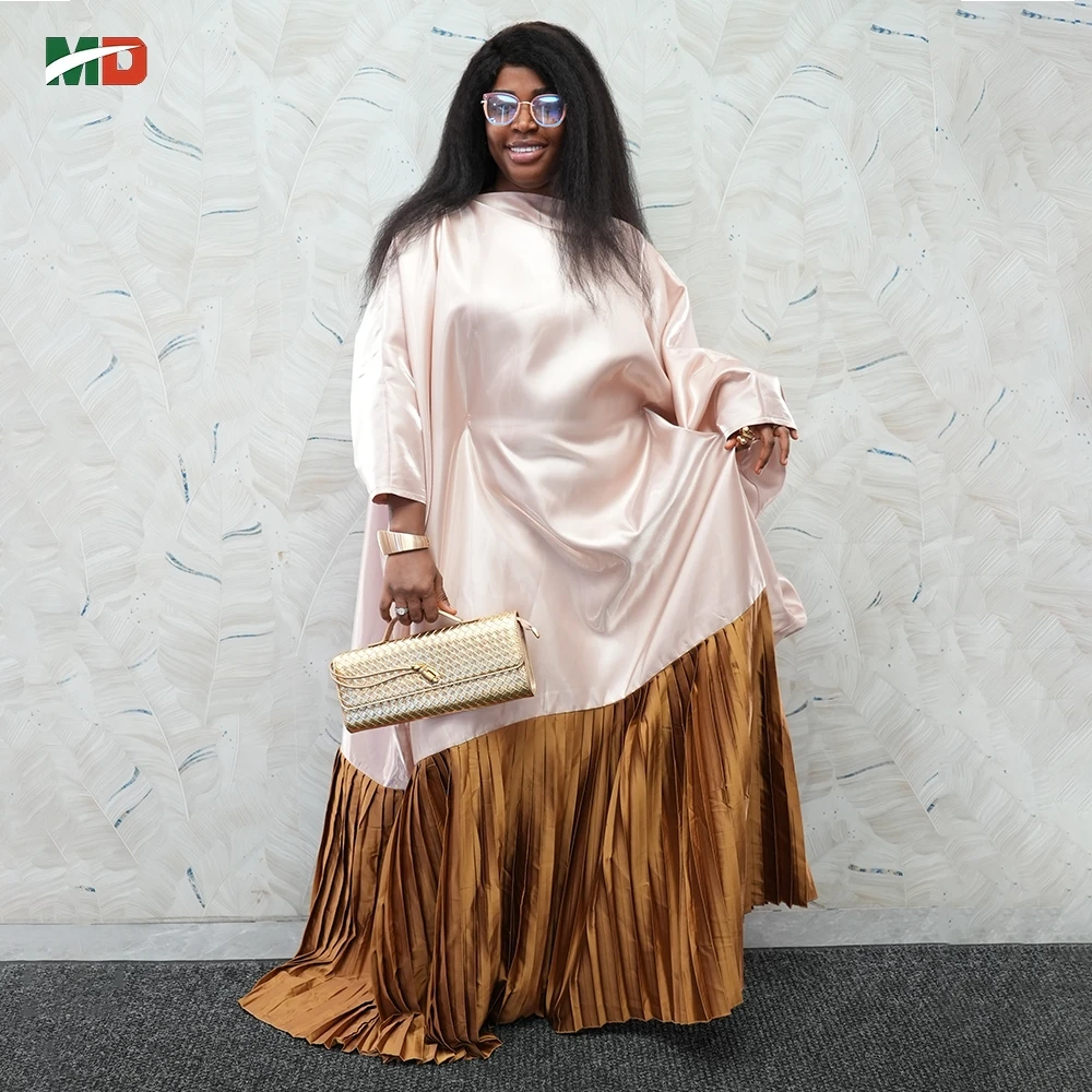 

Африканские платья MD для женщин, платье Абая больших размеров, атласное плиссированное платье с подолом, свободное платье для свадебной вечеринки, платье Джеллаба, турецкое платье 2026