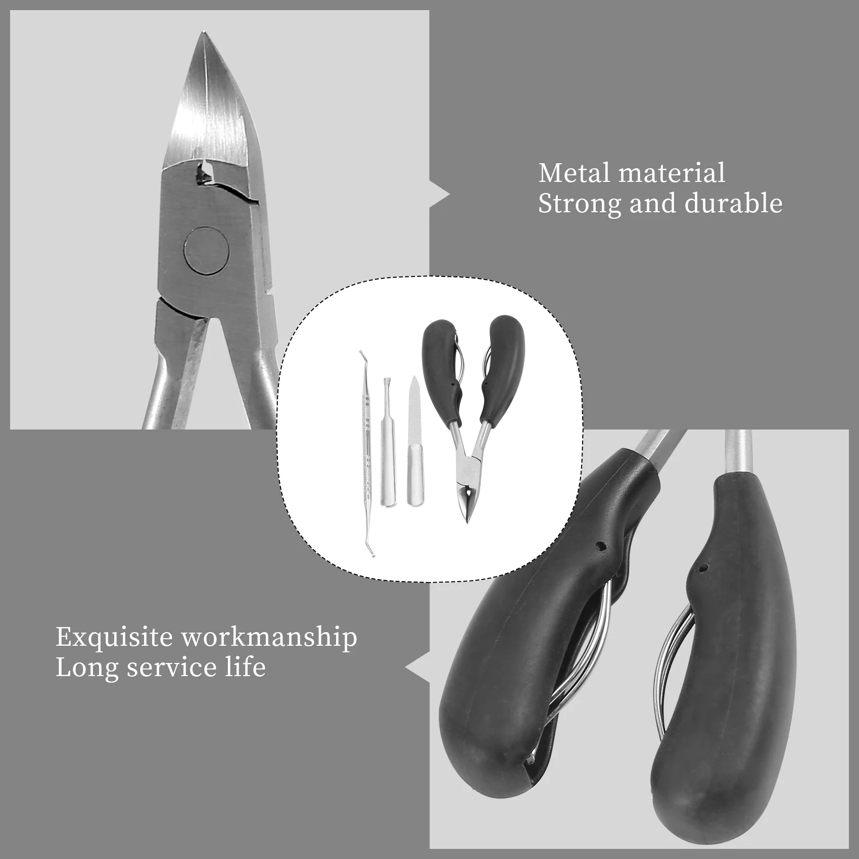 A83X-4 Pcs Toenail Clippers, Thick & Ingrown Toe Nail Clippers For Men & Seniors, Pedicure Clippers Toenail Cutters