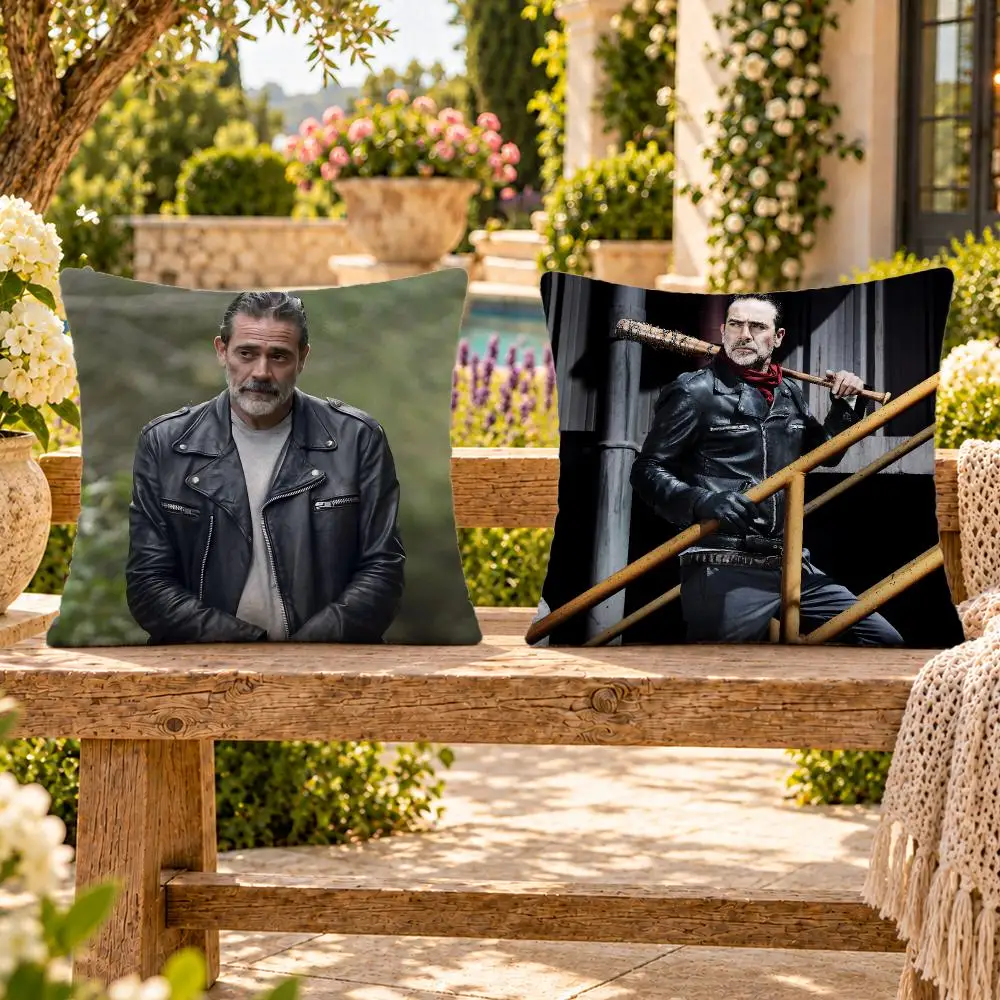 Actor Drama Jeffrey Dean Morgan Cushion Cover Soft Plush Throw Pillow Cover Washable Sofa Bed Patio Chair Home Decor