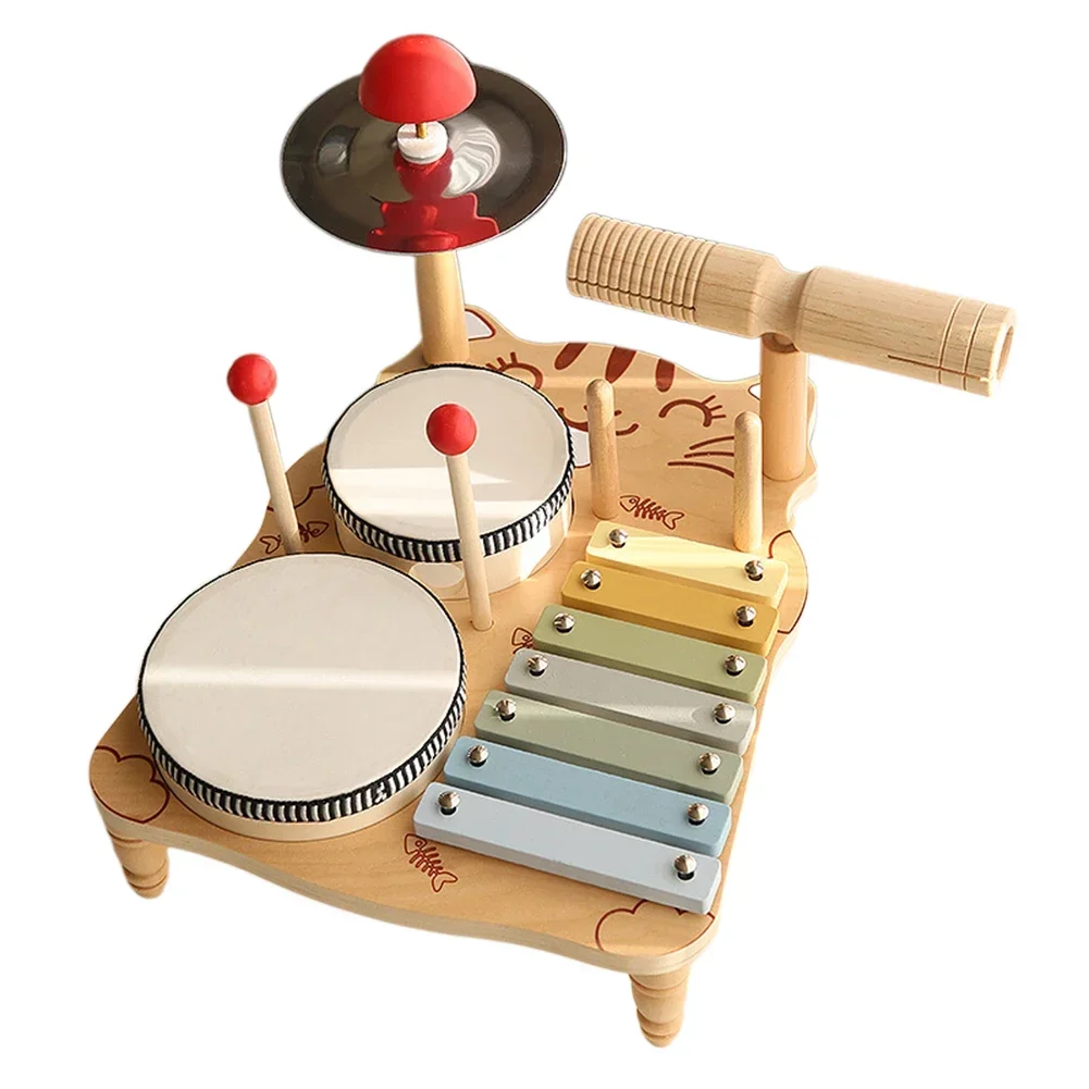 Kids Drum Set for Toddlers Preschool Educational Baby Musical Toys Birthday Gifts Musical Instruments Set Xylophone Tambourine