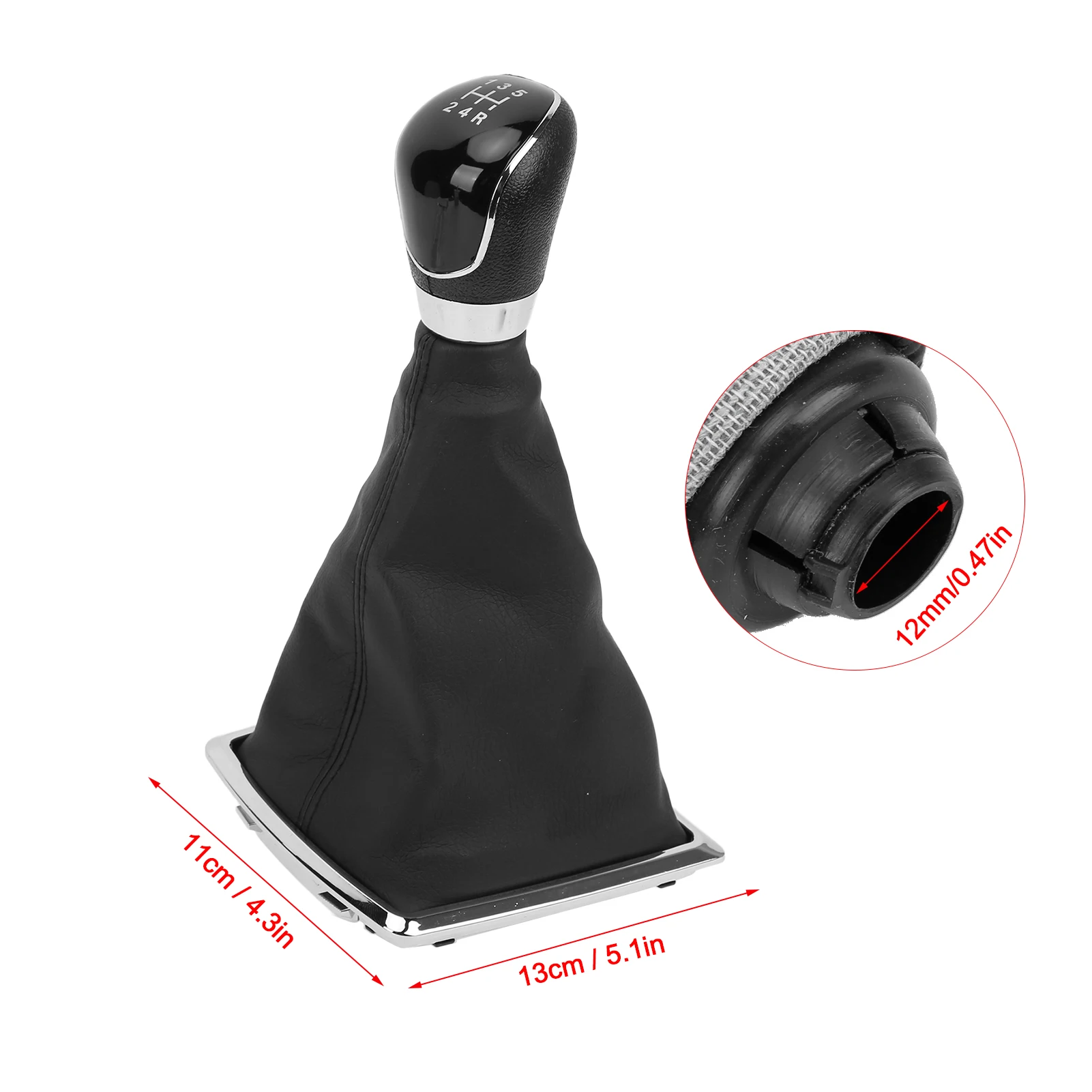 Juego completo de cubiertas de bota de cambio Manual para Ford Focus 2009-2012 polaina de palanca de cambios negra de cuero PU con bordes cosidos directos